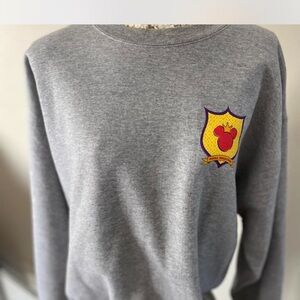 Vintage 90s Disney Gray Crewneck Sweater with Mickey Emblem